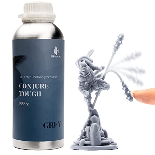 Chitu Systems Conjure Tough Resin 3D Printer Resin Non-Brittle and Durable,Highly Toughness Low Shrinkage 405nm UV-Curing Standard Photopolymer Resin for DLP/LCD/mSLA 3D Printer (Grey, 1000g) - Image 1