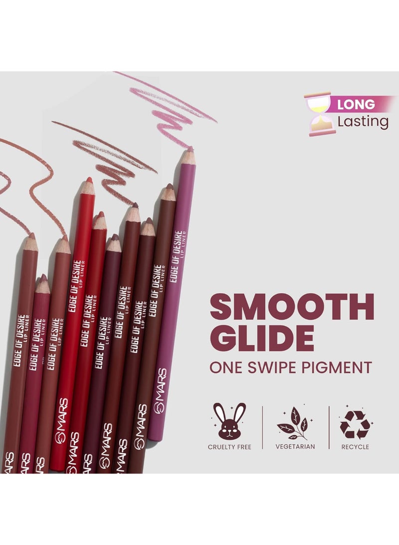 MARS COSMETICS Matte Lip Liner | One Swipe Smooth Application | Long Lasting Lip Pencil (1.4gm) (09-STEAMY PINK) - Image 4