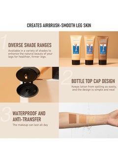 lakerain Leg Makeup Waterproof No Transfer, Leg Cover up Makeup Long Lasting Body Foundation  - Image 2