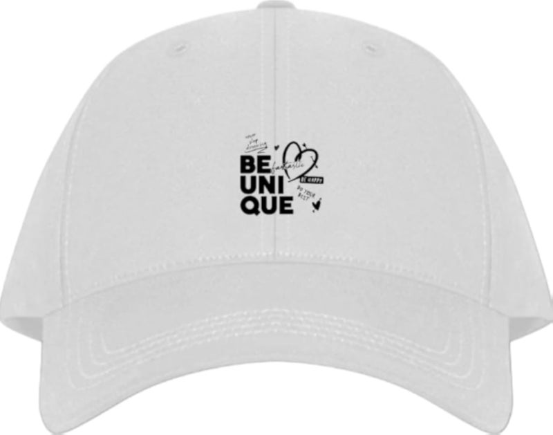 BE UNIQUE Plain unisex baseball cap White