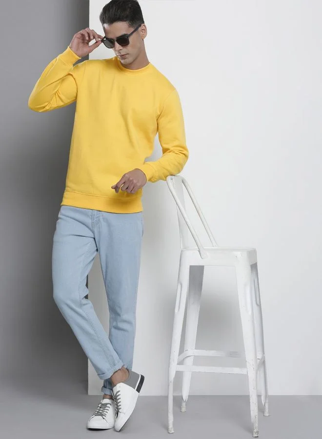 The Indian Garage Co  The Indian Garage Co Men Regular Fit Solid Crew Neck Full Sleeves Sweatshirt  | Best Price UAE