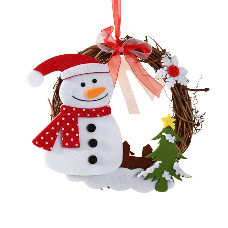 Mini Christmas Twig Garland Hanging Ornament Wreath Decoration Santa Clause Snowman Bear Reindeer Christmas Decor Christmas Tree Ornaments - Image 1