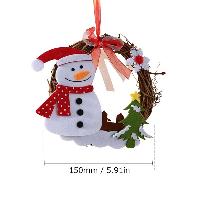 Mini Christmas Twig Garland Hanging Ornament Wreath Decoration Santa Clause Snowman Bear Reindeer Christmas Decor Christmas Tree Ornaments - Image 5