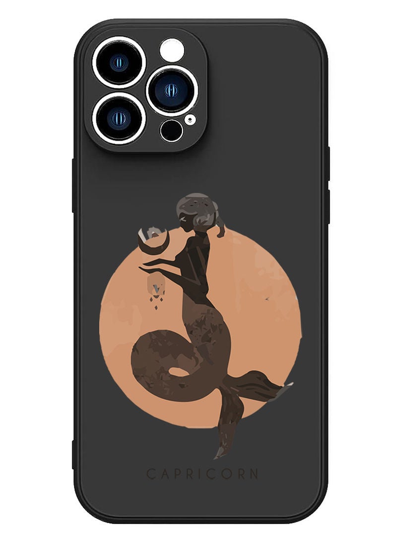 Theodor Protective Slim Fit Case Liquid Silicone Cover with Full Body Protection Anti-Scratch Shockproof Case For iPhone 12 Pro Max Black  - Capricorn - Image 1
