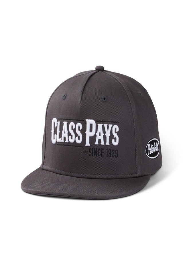 PETERBILT Class Pays Snapback Hat, Flat Bill Baseball Cap, Gray with White Embroidery, Since 1939 - Image 1