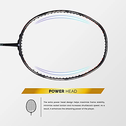 Apacs Z-Ziggler (Unstrung, 38 LBS Max Tension) 6.4mm Slim Shaft | Made in Vietnam | 100% Japanese Graphite Badminton Racket with Free Full Cover | G2-4 1/8 inches (Black Red) - Image 4