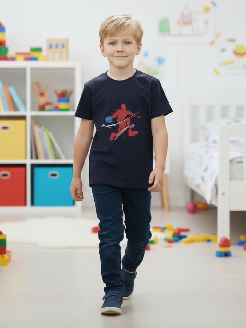 ONN Boy's Half Sleeves Round Neck Graphic Cotton T-Shirt 747_PRTA_PRTB_PRTC_PRTD_PRTE_70_5PC - Image 5