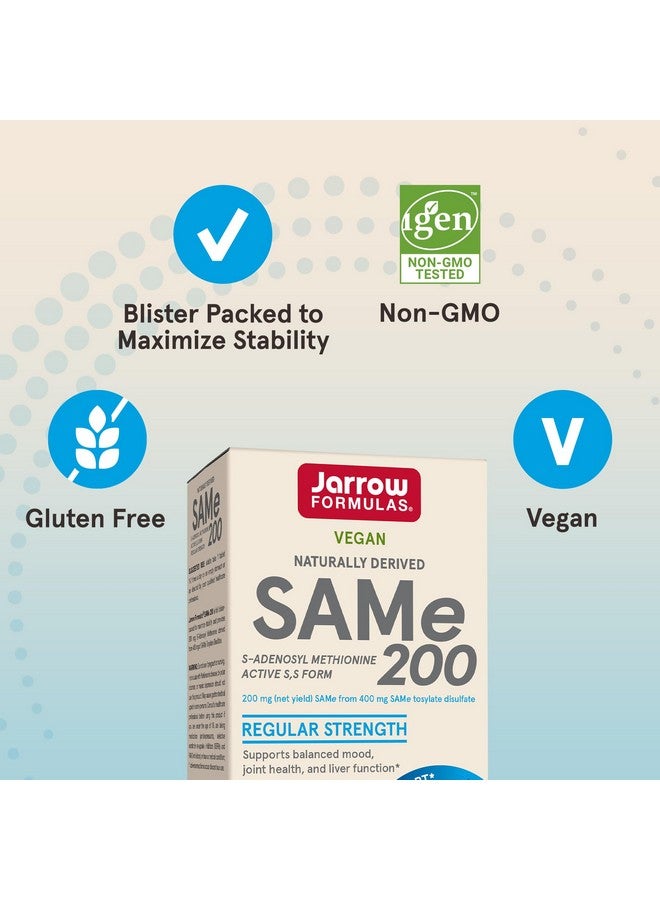 Jarrow Formulas® SAMe 200 mg, Supports Joint Health, Liver Function, Brain Metabolism, 60 Tablets, Up To A 60 Day Supply - Image 5