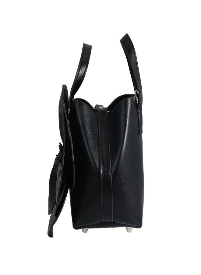 DEBIMY Women's Floral Clutch Purse PU Leather Flower Evening Bags Party Prom Handbag Wedding Crossbody Bucket Purse Black - Image 3