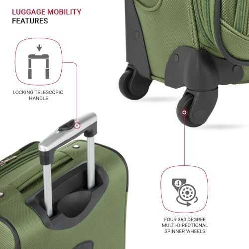 SWISSGEAR حقائب سويس جير سيون القابلة للتوسيع، لون أخضر دائم، حقيبة يد 21 بوصة - Image 2