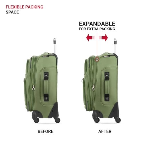 SWISSGEAR حقائب سويس جير سيون القابلة للتوسيع، لون أخضر دائم، حقيبة يد 21 بوصة - Image 5