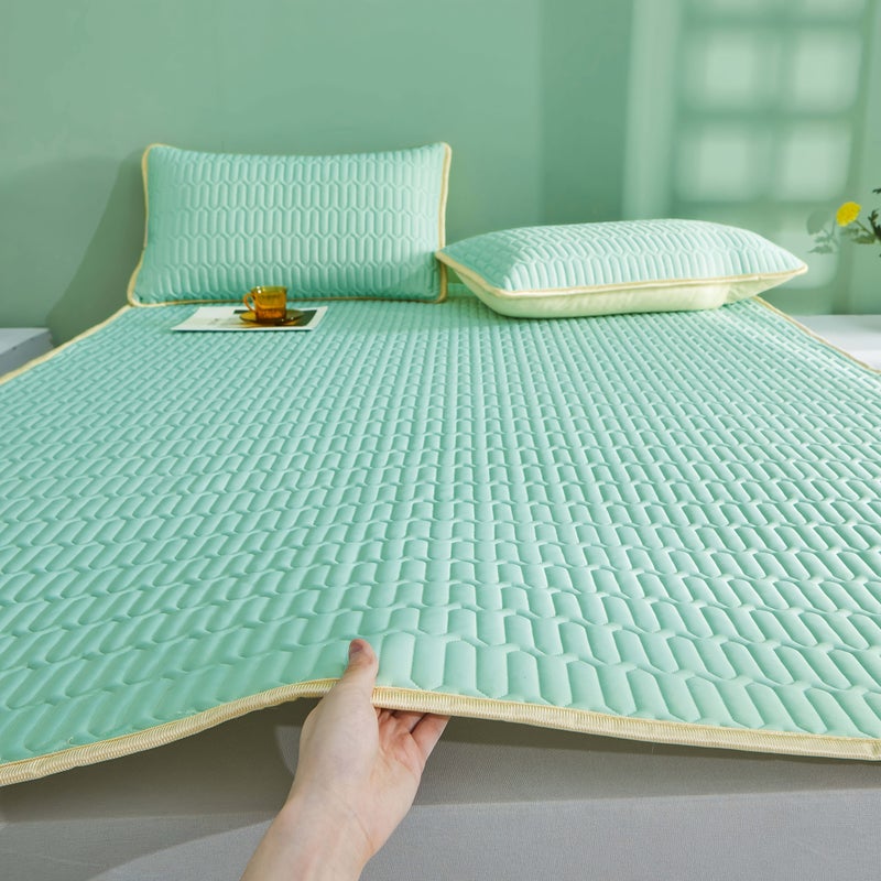Athens Blue Cooling Mat Breathable Mattress Protector Machine Washable - Image 3