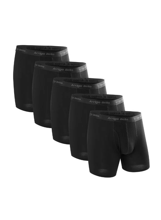 Men's 5-Pack Stretch Cotton Bamboo Boxer Briefs Soft Breathable Multipack Underwear for Daily Life