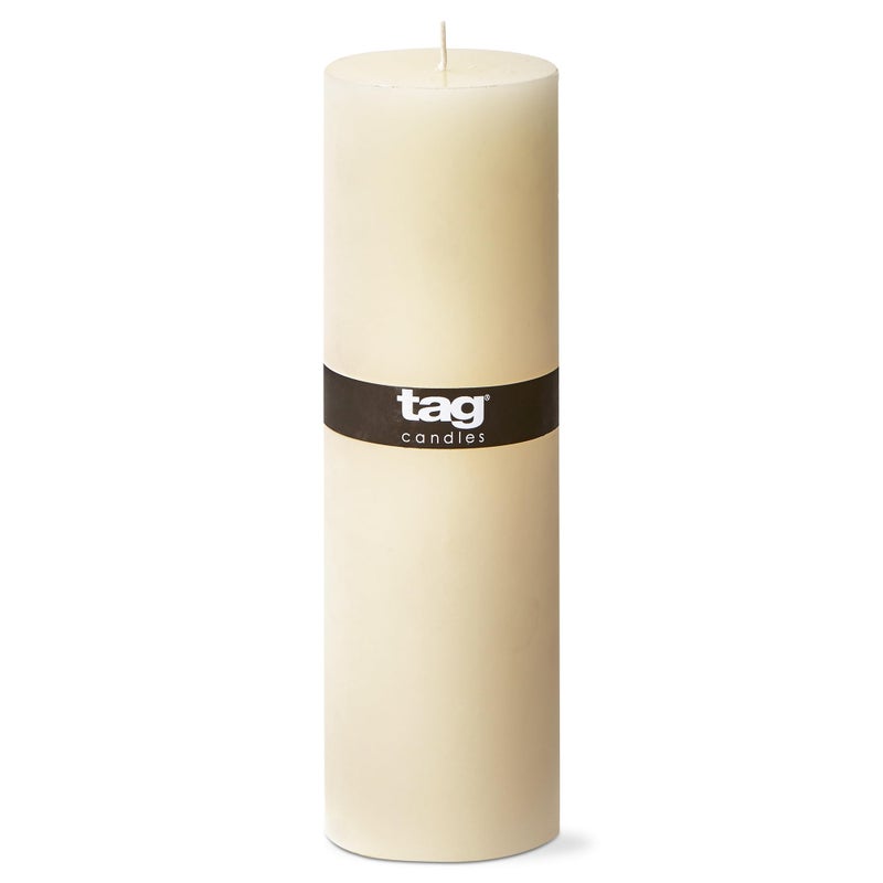 TAG Chapel 3X10 White Pillar Paraffin Wax Candle Unscented Drip-Free Long Burning 145 Hours for Home Decor Wedding Parties Dining Dinner Kitchen Table Tabletop Living Room End Table Decor Decoration - Image 1