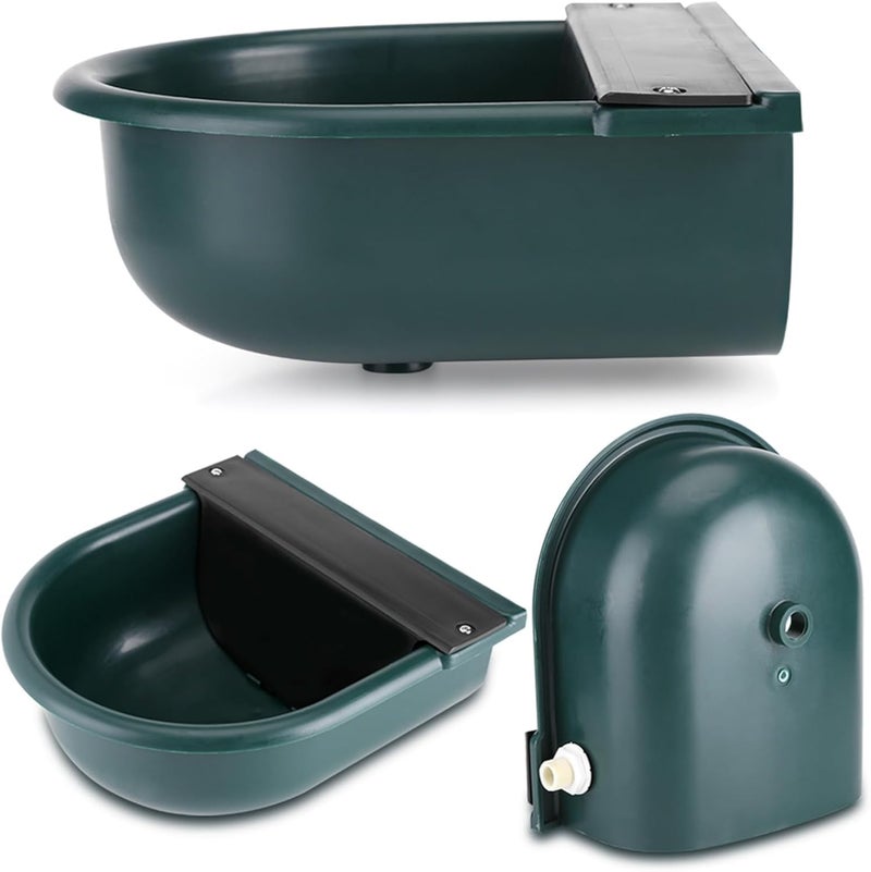 Bethlehem (Pack 1.) 4L Capacity Cow Goat Sheep Buffalo Automatic Water Drinking Bowl Float Ball Valve Unbreakable Plastic Durable Animal Drinking Bowl Livestock Wall-Mounted, Dark Green - Image 1