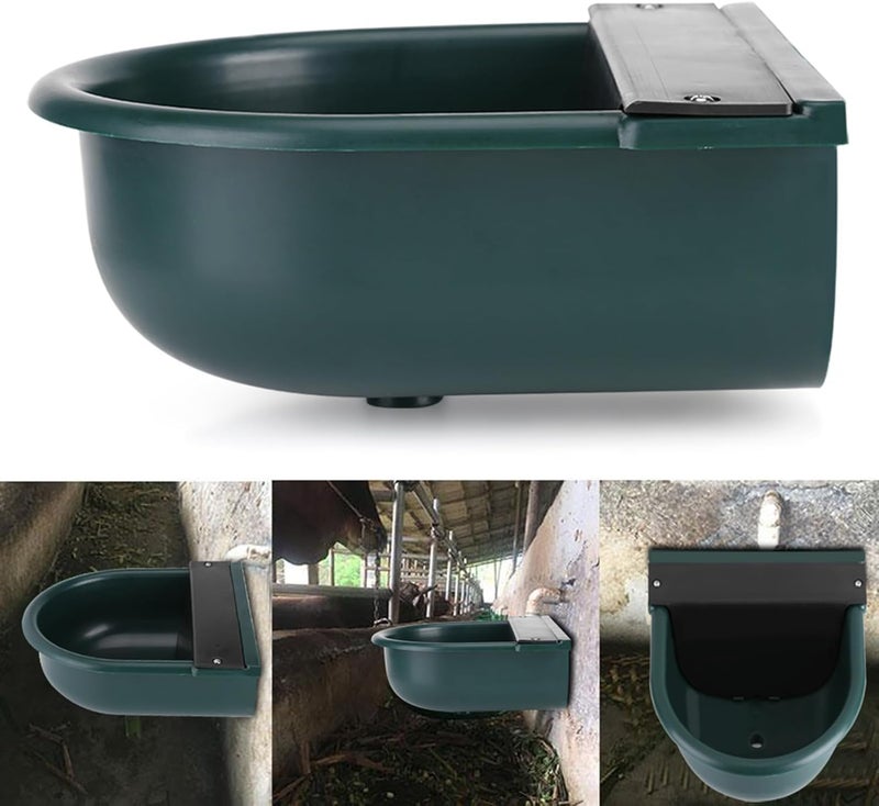 Bethlehem (Pack 1.) 4L Capacity Cow Goat Sheep Buffalo Automatic Water Drinking Bowl Float Ball Valve Unbreakable Plastic Durable Animal Drinking Bowl Livestock Wall-Mounted, Dark Green - Image 3