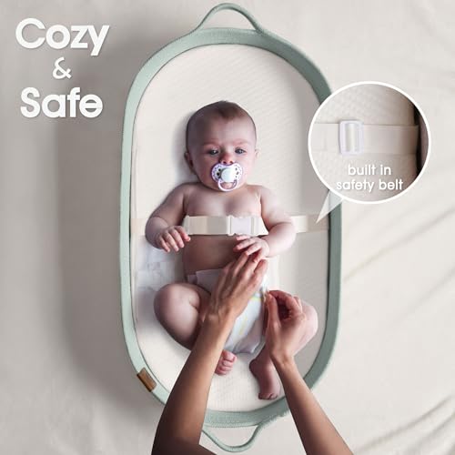 JJOO Baby Changing Basket Includes Diaper Caddy - Soft & Waterproof Dual-Cover, Portable, Changing Pad for Dresser & Changing Table, Gift for Baby Shower, Organic Cotton Rope - Image 4