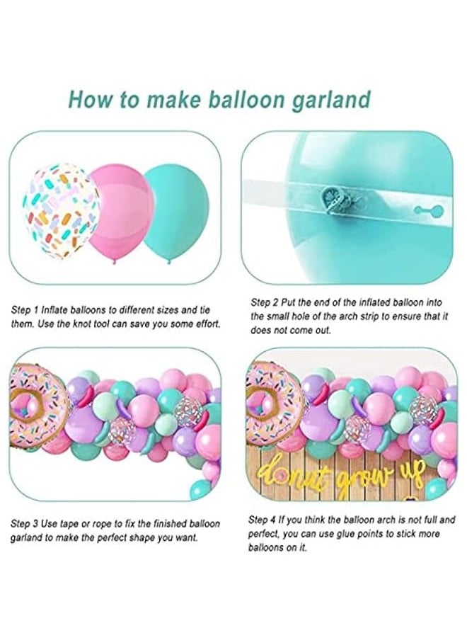 Donut Birthday Party Decorations 81PCS Balloons Garland Arch Kit, Girl Birthday Party Supplies with Banners, Macaron Confetti Foil Balloons, and Baby Shower Decorations