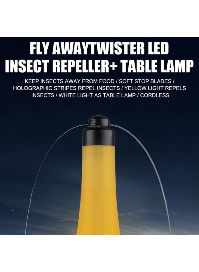 Fly Fans for Tables, Indoor and Outdoor Fly Repeller Fan with Light, Anti-Insect for Picnic, Parties, Restaurants, BBQ, Durable