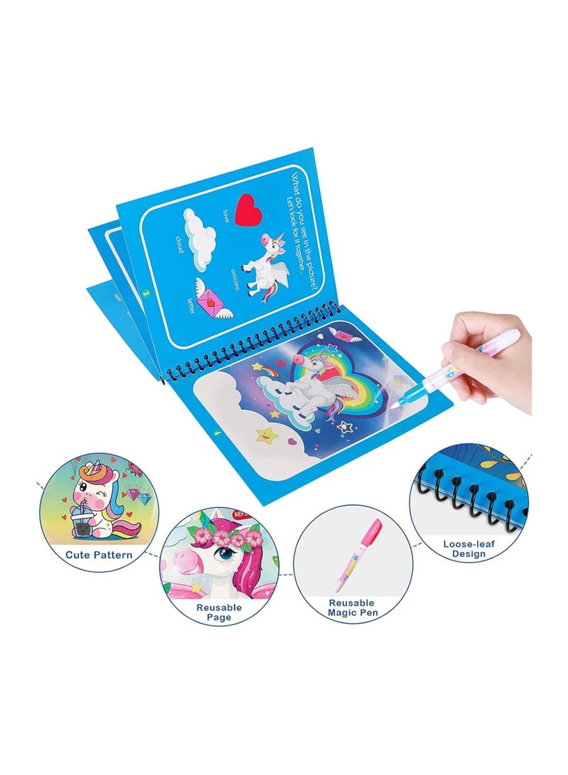 Mumoo Bear Magic Water Colouring Book for Children Reusable Water Drawing Book with Magic Pen Early Education Doodle Painting Toys for Kids Toddlers - Image 2