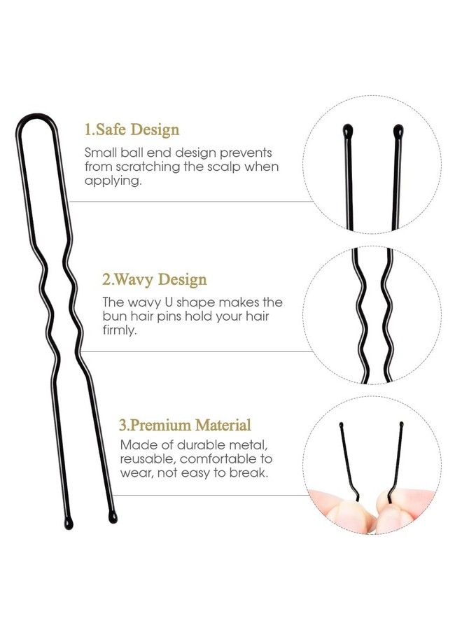 IKOCO U Shaped Hair Pins Ikoco 80Pcs Of Bun Hair Pins For Women Girls With Storage Box(2.4 Inch) - Image 4