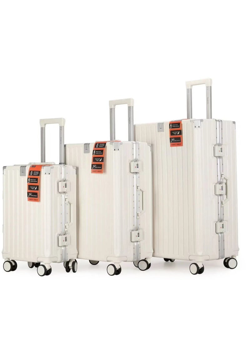 الازدهار حقيبة السفر الراقية سبيكة الألومنيوم الأمتعة مع أربع عجلات عالمية مظهر أنيق لرحلات 3pcs لكل مجموعة - Image 5