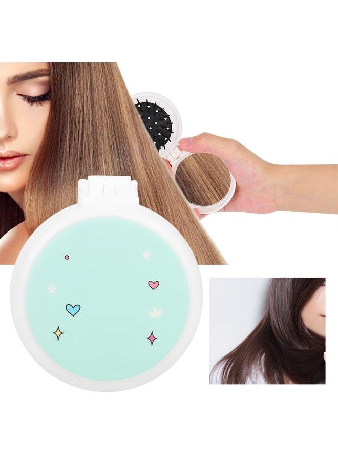 Thoraya Portable Folding Comb Cute Cartoon Pattern Massage Hair Comb with Mirror (Yellow Horse)  - Image 4