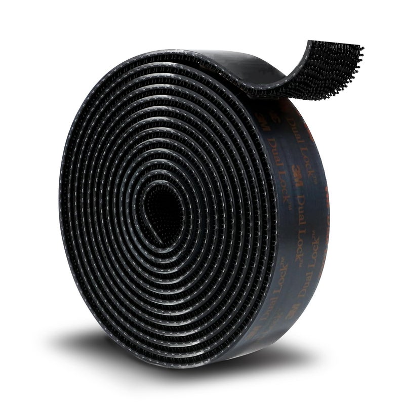 3M Dual Lock SJ3550A 18ft Black Reclosable Fastener Mounting Tape Interlocking Mushroom Shaped Strong Adhesive Hook Lock Sticky Tape Waterproof for Indoor and Outdoor 1 Pack