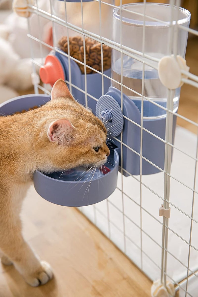 Kenond Hanging Automatic Pet Food Water Dispenser Set,1L Auto Gravity Rabbit Feeder and Dispenser, Cage Accessories Cat Food Bowl Dog Waterer for Puppy Chinchilla Hedgehog Ferret(Blue) - Image 4