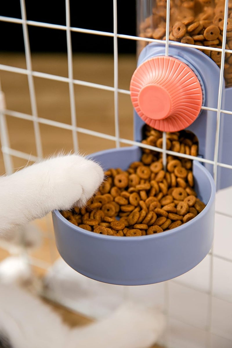 Kenond Hanging Automatic Pet Food Water Dispenser Set,1L Auto Gravity Rabbit Feeder and Dispenser, Cage Accessories Cat Food Bowl Dog Waterer for Puppy Chinchilla Hedgehog Ferret(Blue) - Image 5