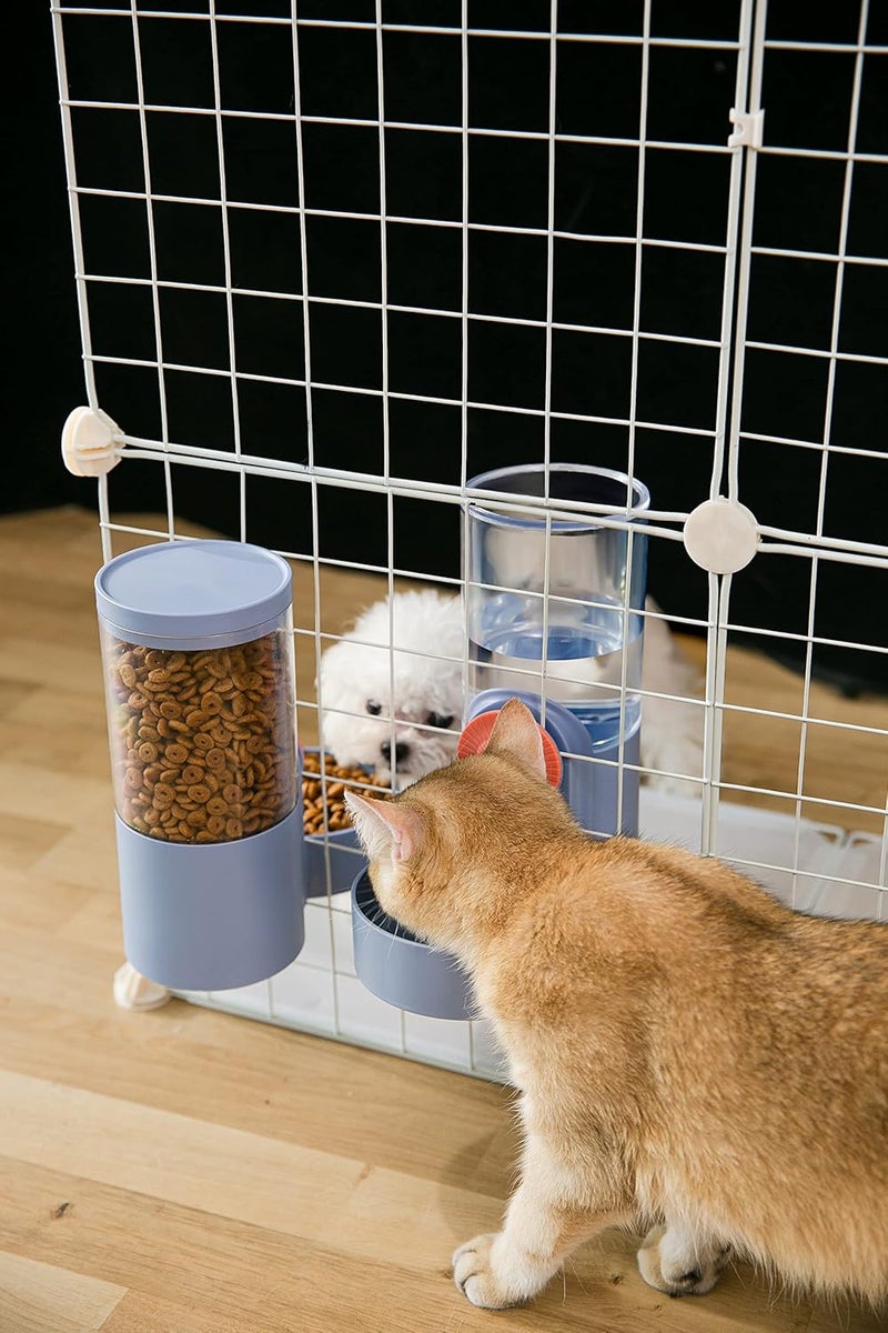 Kenond Hanging Automatic Pet Food Water Dispenser Set,1L Auto Gravity Rabbit Feeder and Dispenser, Cage Accessories Cat Food Bowl Dog Waterer for Puppy Chinchilla Hedgehog Ferret(Blue) - Image 3