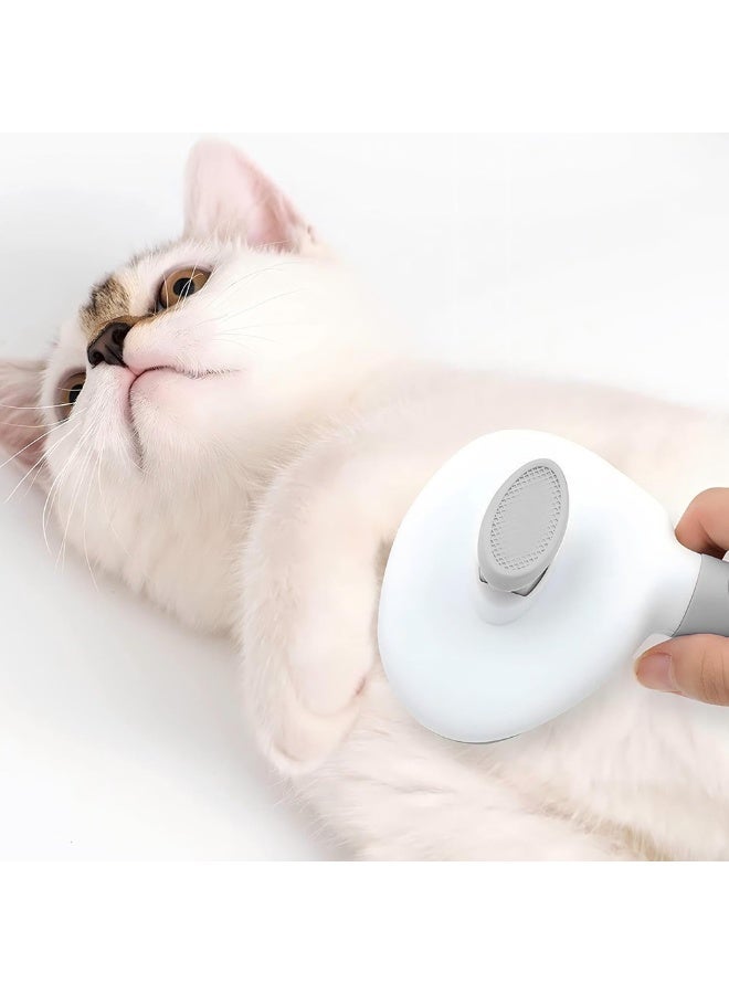 LAPET Cat Brush Cat Comb, Cat Hair Brush, Cat Dog Grooming Brush, Self Cleaning Slicker Massage Brushes for Short and Long Haired Cats for Grooming and Shedding(Grey) - Image 4