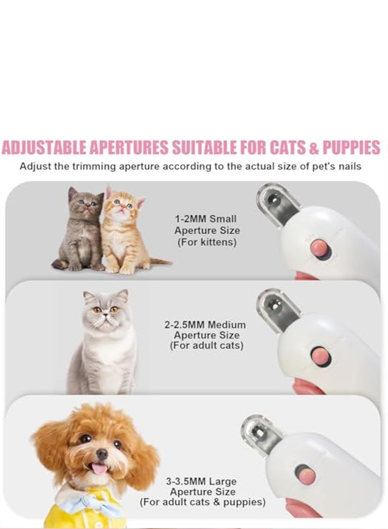 PetGravity Pet Nail Clipper with Adjustable Aperture – Safe Cat & Dog Nail Trimmer with 4 Gears, Nail File & Anti-Splash Cover (Pink) - Image 5