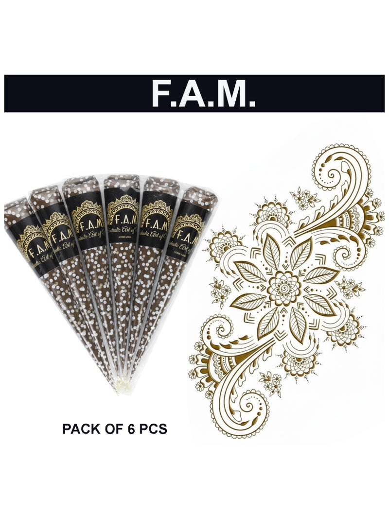 ف.أ.م فن رائع من المنديل (حناء عضوية إصدار توقيع عبوة من 6 مخروطات) - Image 1