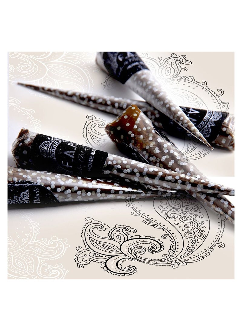 ف.أ.م فن رائع من المنديل (حناء عضوية إصدار توقيع عبوة من 6 مخروطات) - Image 4