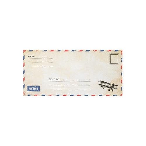Bargain Paradise 50 Pack Airmail Envelopes -Blue Airmail Envelopes- Air Mail Envelopes for Party Invitation, Love Letters, Military Correspondence, Christmas Military Envelopes, Letters to Troops- Size 4 x 8.7 inches - Image 4