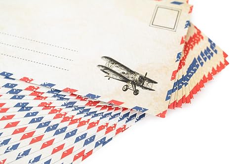 Bargain Paradise 50 Pack Airmail Envelopes -Blue Airmail Envelopes- Air Mail Envelopes for Party Invitation, Love Letters, Military Correspondence, Christmas Military Envelopes, Letters to Troops- Size 4 x 8.7 inches - Image 3