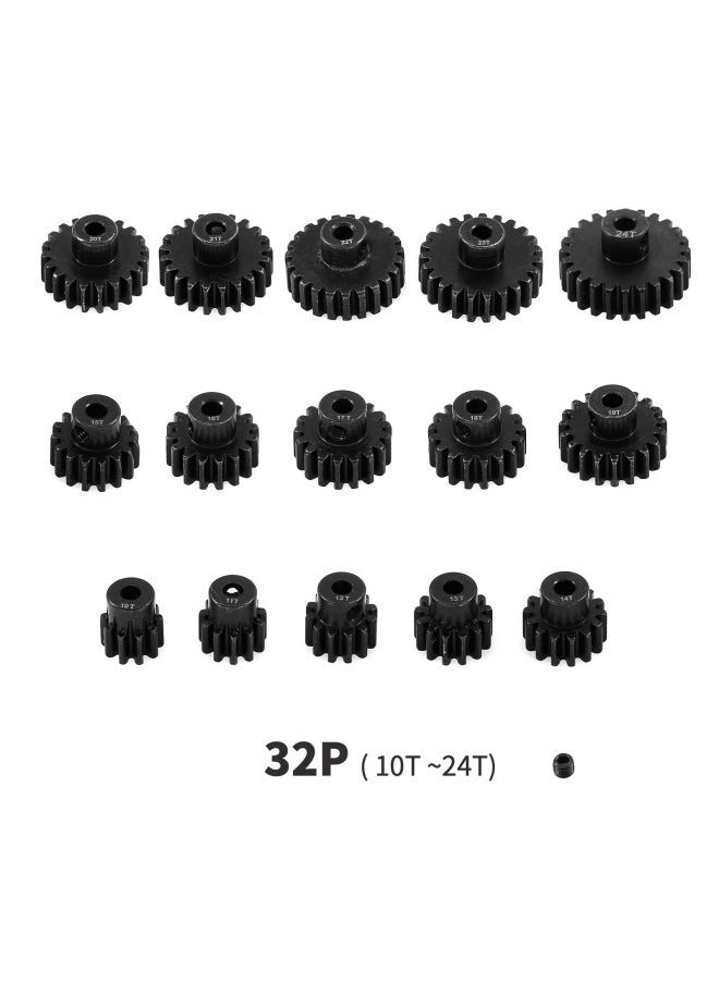 Generic Blackened Hardened 3.175 Hole 32P Gear Made Of 45# Steel For Motor Vehicle Use Yfan Brand Toy Metal Material Unisex Bag Packaging-Color:14T  - Image 1