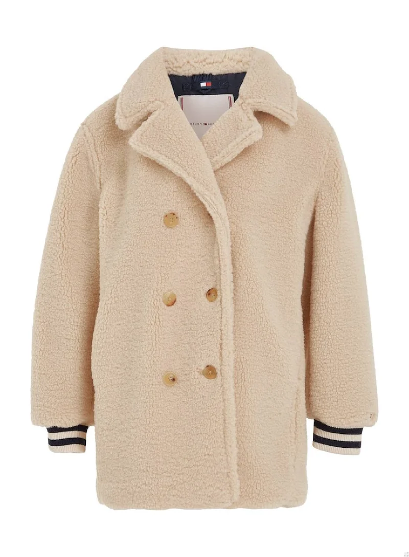 تومي هيلفيغر معطف مجعد بمقدمة مزدوجة