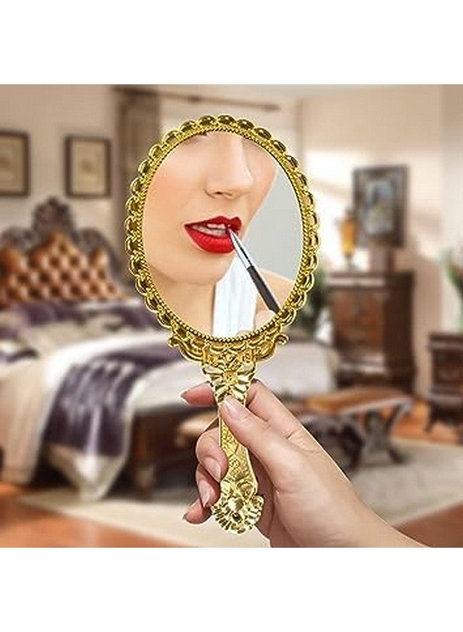 SHFTI مرآة يد عتيقة SHFTI مرآة يدوية عتيقة مع مقبض لمكياج الوجه (عبوة من 1) - Image 3