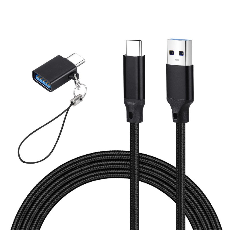 weishan USB C Cable Replacement for Focusrite Scarlett Solo(3rd Gen), Scarlett 2i2(3rd Gen) Audio Interface, with USB C Male to USB Female Adapter, Nylon Braided, 6.6 ft - Image 1