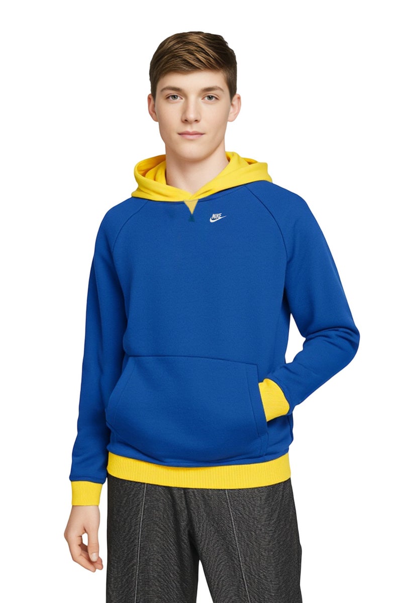 Nike Kids Boy Embroidered Logo Outdoor Hoodie, Blue - Image 1