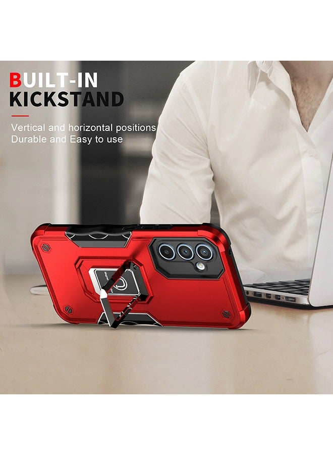 Case for Samsung Galaxy A54 5G, Shockproof Cases, Anti-Fall Drop Protection, Tough Armor Hard Phone Cover, Integrated Ring Kickstand with Magnetic, Red - Image 5