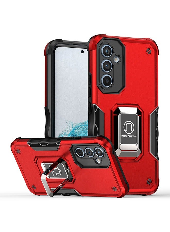 Case for Samsung Galaxy A54 5G, Shockproof Cases, Anti-Fall Drop Protection, Tough Armor Hard Phone Cover, Integrated Ring Kickstand with Magnetic, Red - Image 1