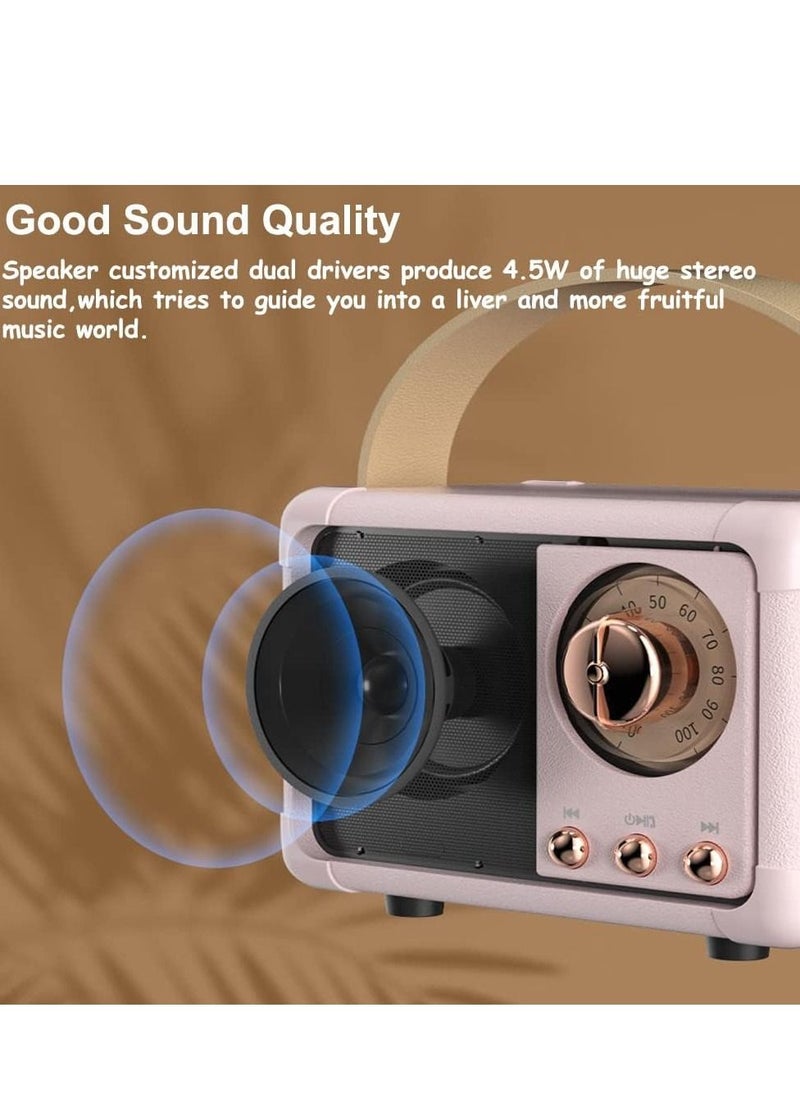 Generic - Retro Bluetooth Speaker Mini Wireless Speaker,Outdoor Portable Bluetooth Speaker with Crystal Clear Stereo Sound Rich Bass,Mini Retro Speaker for iPhone,Android Devices and Tablet(White) - Image 1