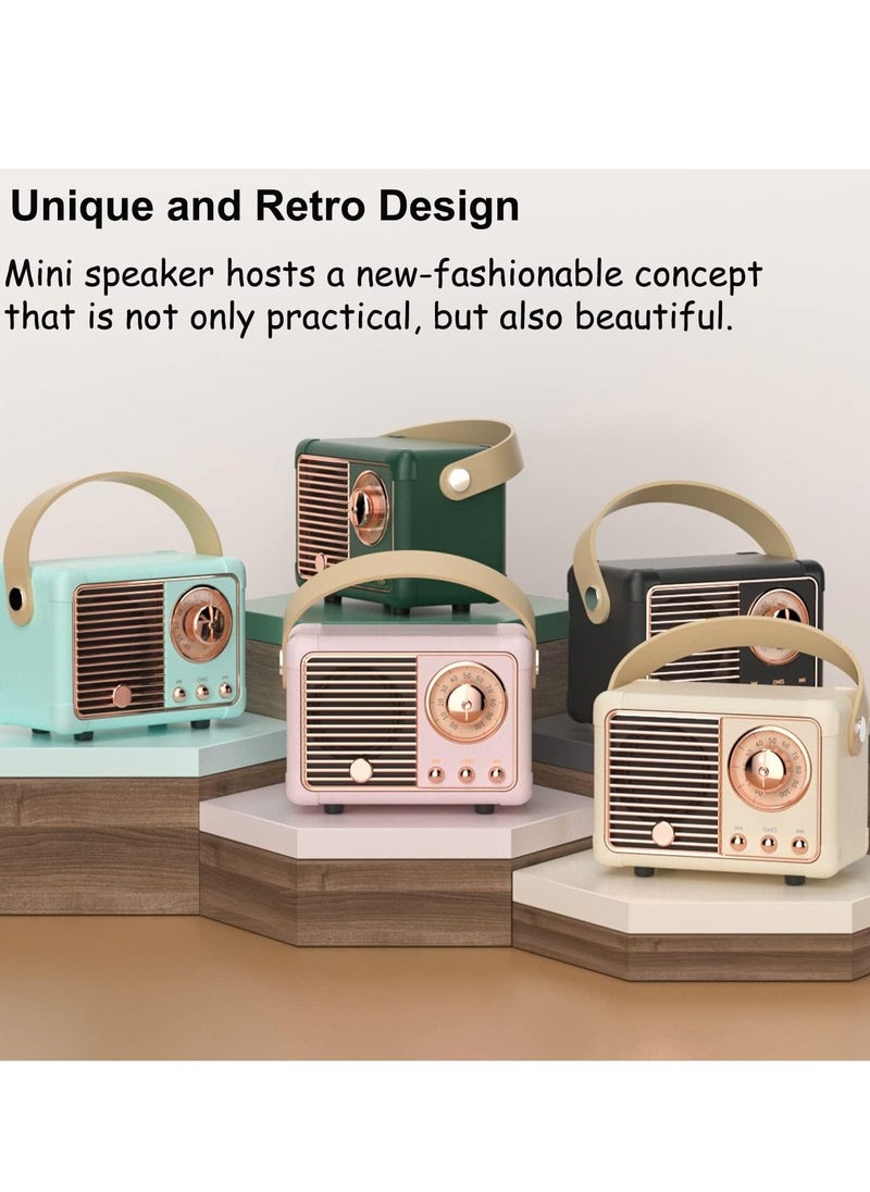 Generic - Retro Bluetooth Speaker Mini Wireless Speaker,Outdoor Portable Bluetooth Speaker with Crystal Clear Stereo Sound Rich Bass,Mini Retro Speaker for iPhone,Android Devices and Tablet(White) - Image 1