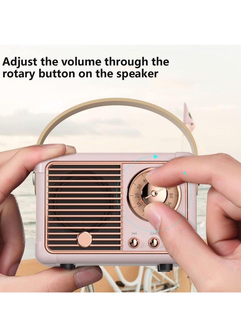 Generic - Retro Bluetooth Speaker Mini Wireless Speaker,Outdoor Portable Bluetooth Speaker with Crystal Clear Stereo Sound Rich Bass,Mini Retro Speaker for iPhone,Android Devices and Tablet(White) - Image 1