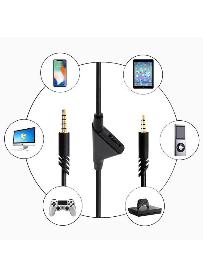 CYPHER.V Replacement Cable Cord for Astro A40/A40TR/A10 Gaming Headsets, Aux Wire with Volume Control 2.0 M 6.5 Feet Compatible with Xbox one PC Ps4 etc (Black) - Image 4
