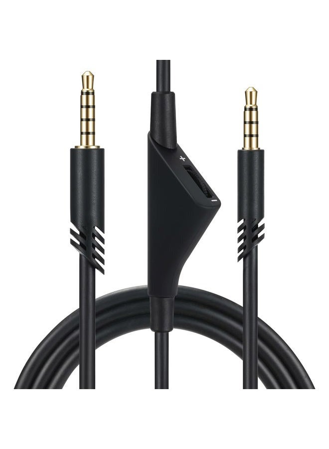 CYPHER.V Replacement Cable Cord for Astro A40/A40TR/A10 Gaming Headsets, Aux Wire with Volume Control 2.0 M 6.5 Feet Compatible with Xbox one PC Ps4 etc (Black) - Image 1