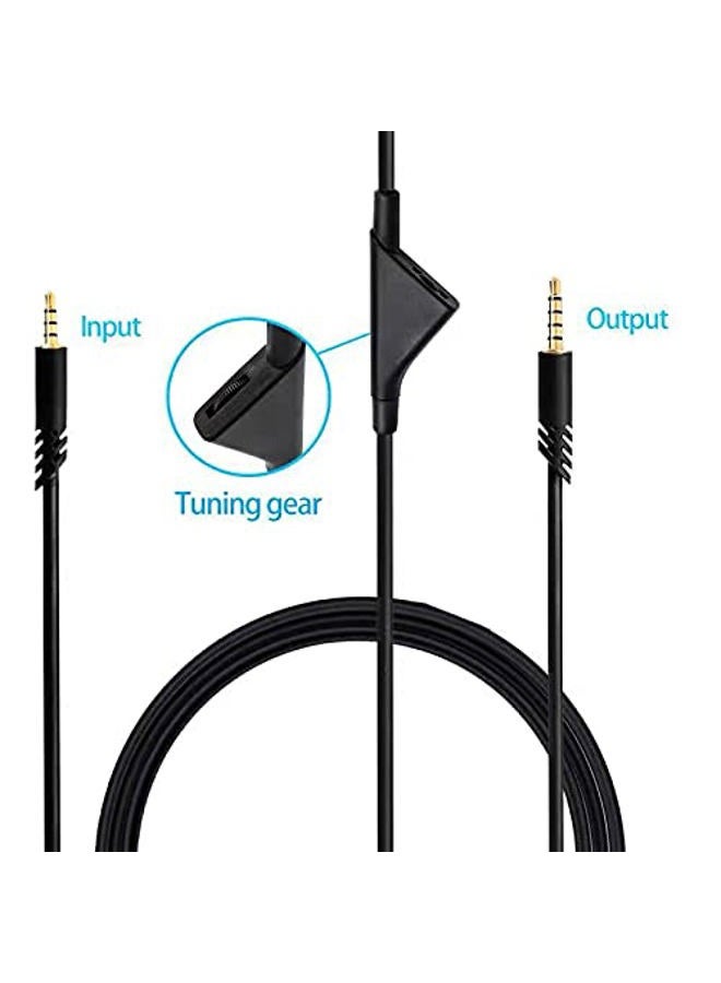 CYPHER.V Replacement Cable Cord for Astro A40/A40TR/A10 Gaming Headsets, Aux Wire with Volume Control 2.0 M 6.5 Feet Compatible with Xbox one PC Ps4 etc (Black) - Image 2